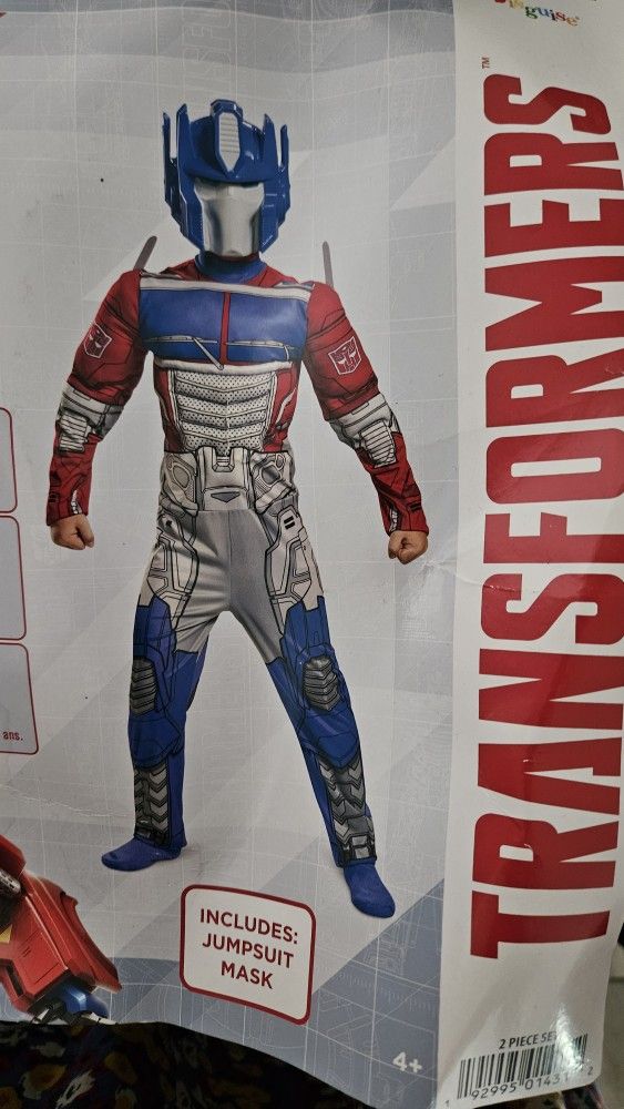 Transformer Optimus Prime Boys Costume Halloween Size 8-10