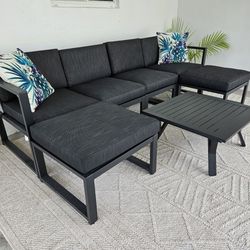 7 Piece Aluminum Outdoor Patio Furniture Set 