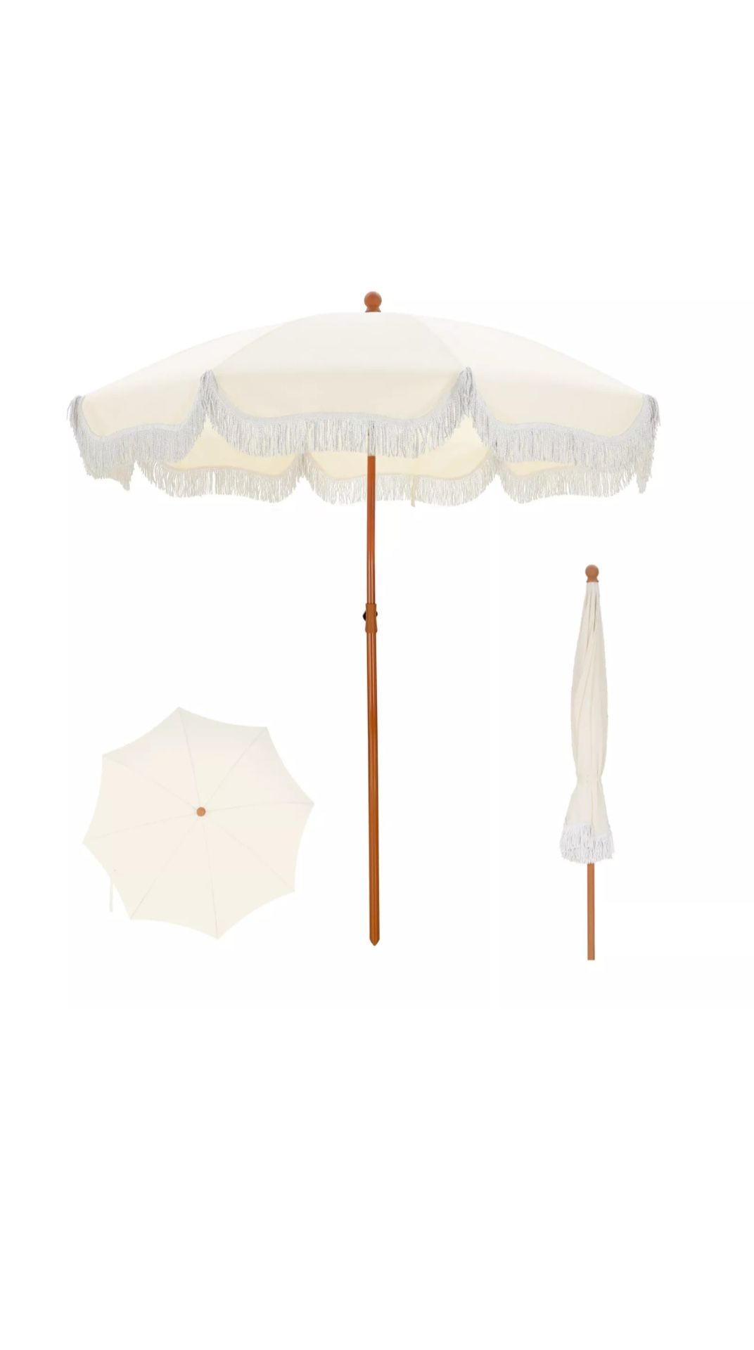 Set Of 2 White Umbrellas