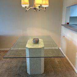 Glass and Stucco  Dining Table