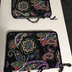 Vera Bradley Kiev Paisley 13”x9” Makeup/Jewelry Case & 11”x8 1/2” Art Book Case