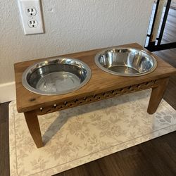 Raised dog feeder