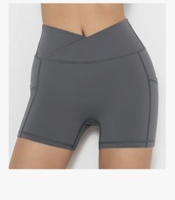 Womens Yoga Spandex Shorts W/pockets