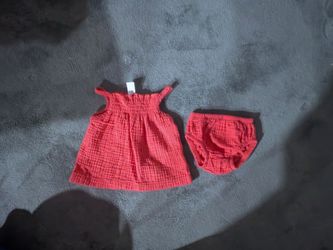 Carter's Bright Red Cotton Dress with Matching Bloomers