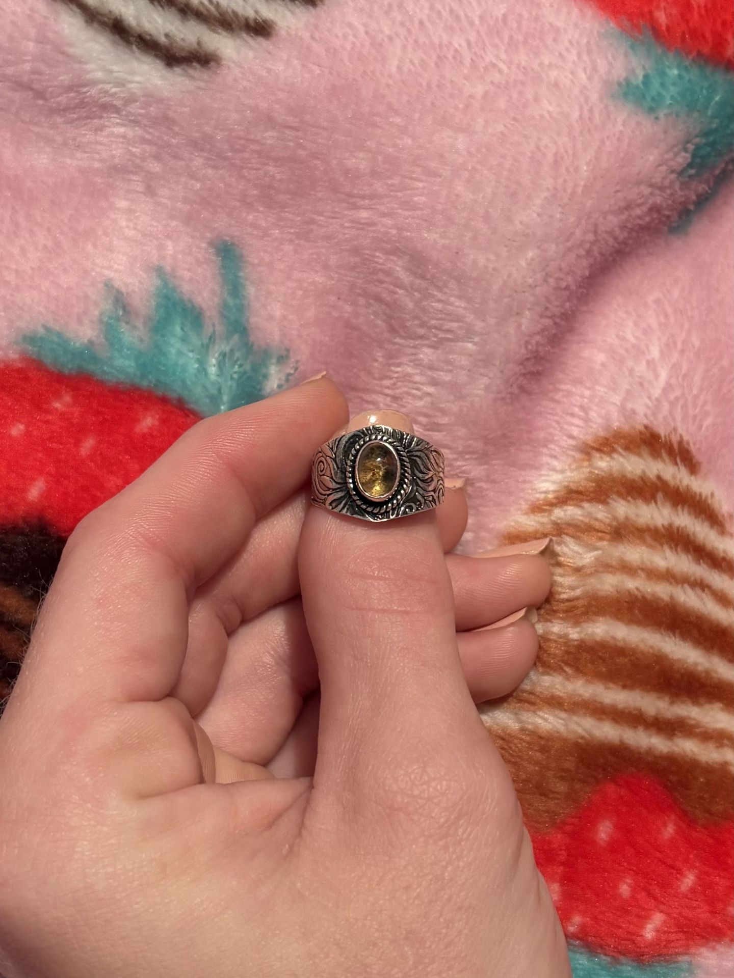 Sterling Silver Genuine Citrine Ring