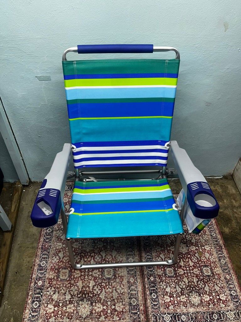 Rio Brands 17" Extended Height 4-Position Folding Beach, Camping, Lawn Chair