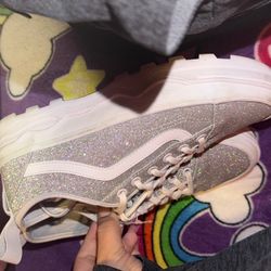 Grey Sparkly Vans 