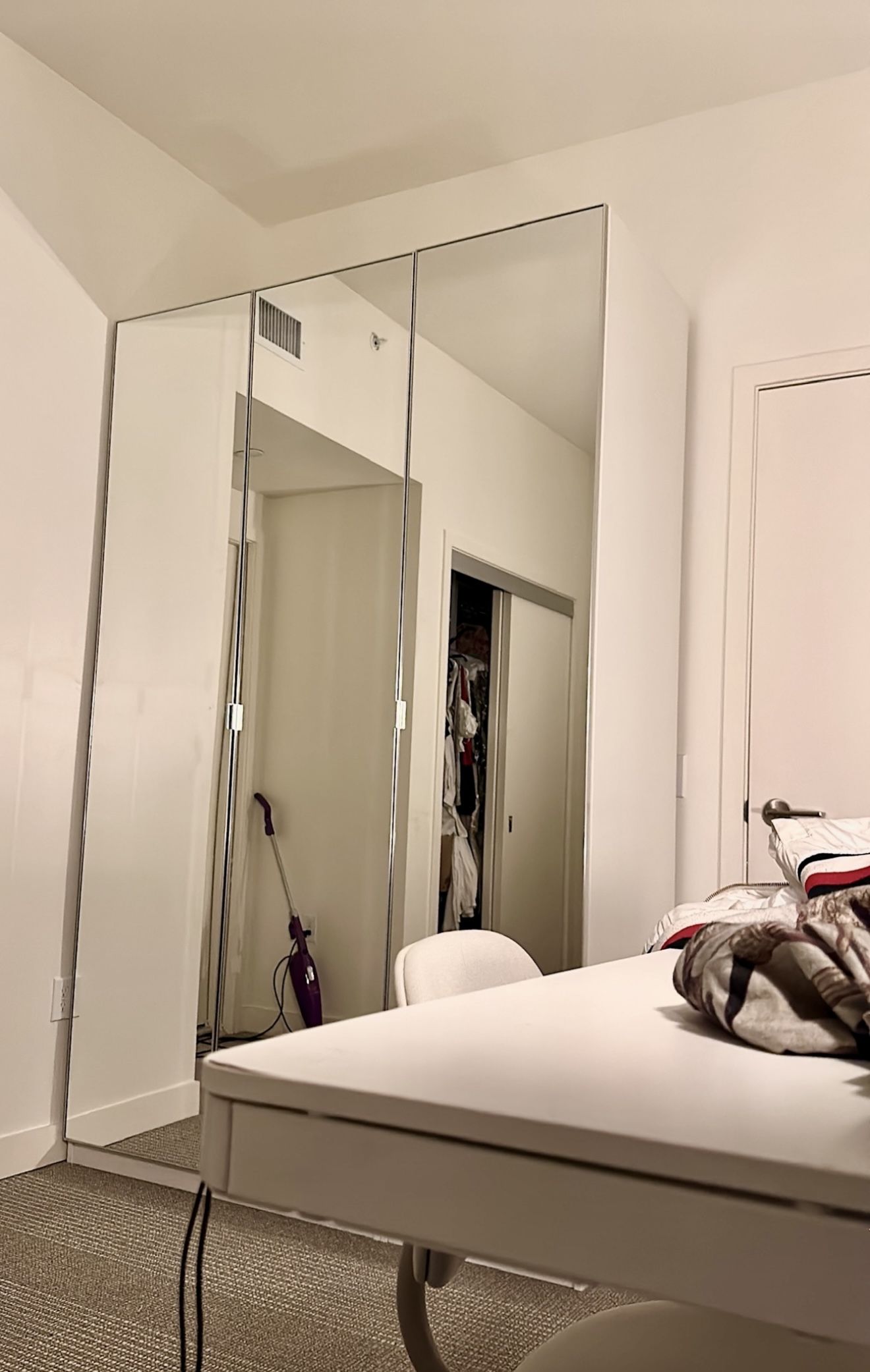 DISCOUNTED Custom IKEA Pax White Closet Wardrobe with Aheim Mirror Doors