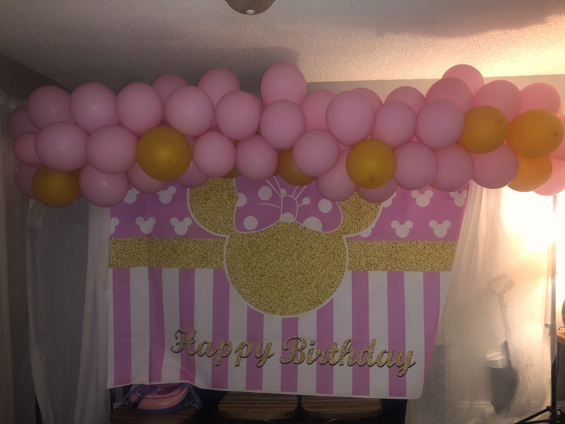 Background with balloons set up