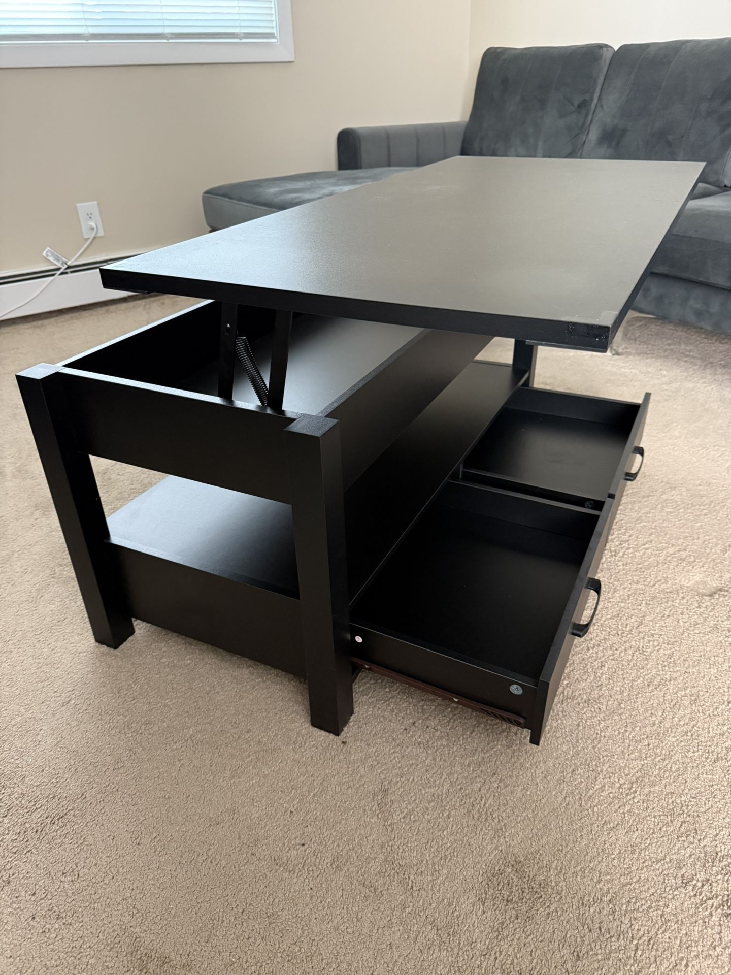 Coffee Table with Drawers & Compartment