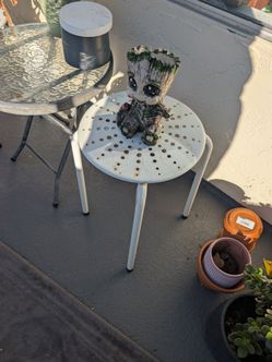 Two metal stools