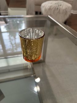 Set of 18 Gold Mercury Glass Votive Candle Holders
