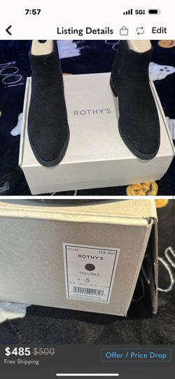 Rothy’s The Lug Boot Onyx Blk Size 5