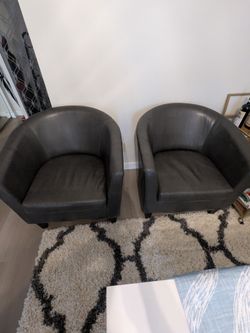 Leather brown accent chairs