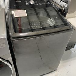 Samsung Black Stainless Steel 5.0 Cu. Ft. Top Load Washer With Super Speed