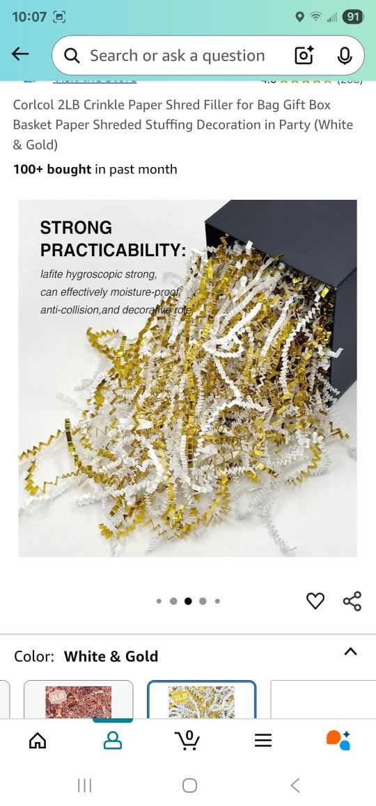 Gold And White Gift Shreds