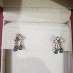Diamond And Tanzanite Earrings