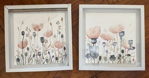 Set of 2 Flowers Wall Art 