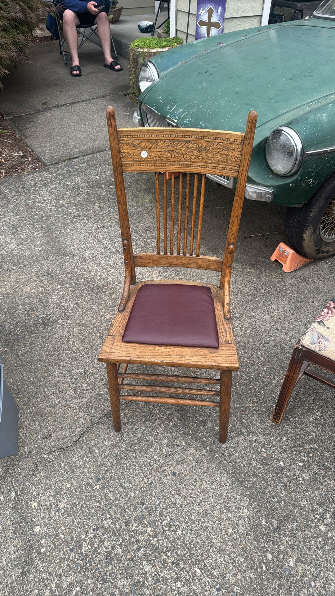 Oak Straight Back Chair