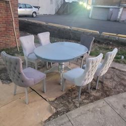 Beautiful Dining Set  &6 new gray chairs