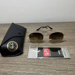 Ray-Ban RB3447 112/51 Sunglasses  ROUND METAL Gold / brown Size 50MM