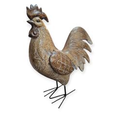 Wood Carved Rooster, 12 Inches Tall