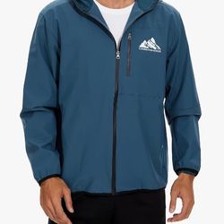 Conurbation Men's Cycling Running Rain Jacket Lightweight Waterproof Biking Hiking Windbreaker Raincoat with Hood