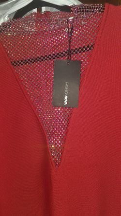 Elegant RED Dress With Subtle Sparkle On Top