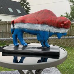 The Red White And Blue Buffalo Statue