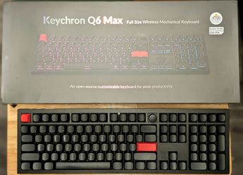 Keychron Q6 Max Wireless Mechanical Keyboard - Gateron Banana Switches (Like New)