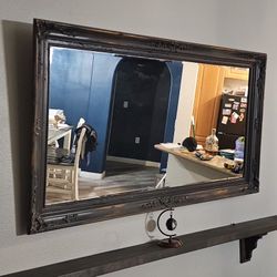 Antique real wood mirror
