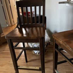 3 Wood Pub Style Bar Stools- $20 Ea/ $50 For All