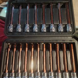 19 Pc Long Hex Bit Socket Set New