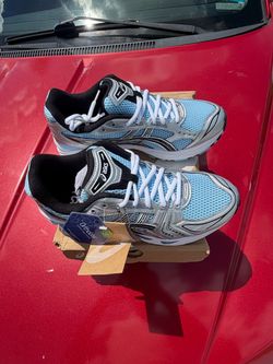 ASICS Gel-Style Running Shoes – White & Ice Blue