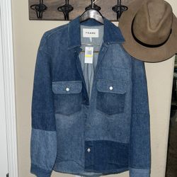 Frame Color Block Denim Jacket
