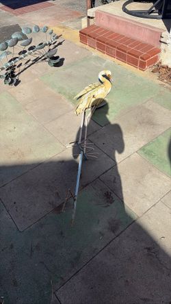 Metal Heron / Crane Garden Statue – Outdoor Yard Decor