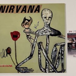KRIST NOVOSELIC DALE CROVER NIRVANA SIGNED INCESTICIDE VINYL RECORD JSA COA