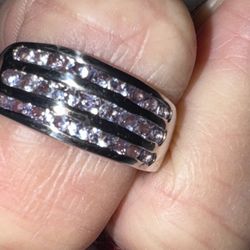 Vintage Tanzanite & Sterling 3 Row Band, Size 7