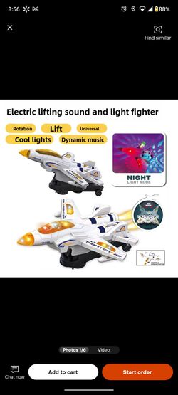 360° Rotating Electric Fighter Automatic Lifting
Transformable Plastic Airplane Toy with 3D Lights & Sounds Fun Toy for Kids