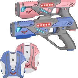 Laser Tag Set with Vests - 2 Infrared Laser Guns Multi Player Lazer Tag Set