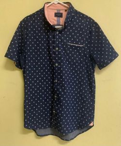 7 Diamonds Stretch Short Sleeve Button-Up Shirt Size M