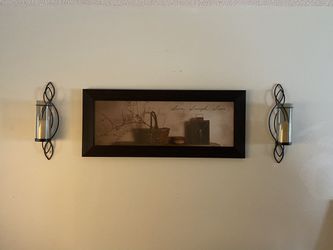 Sconces and picture