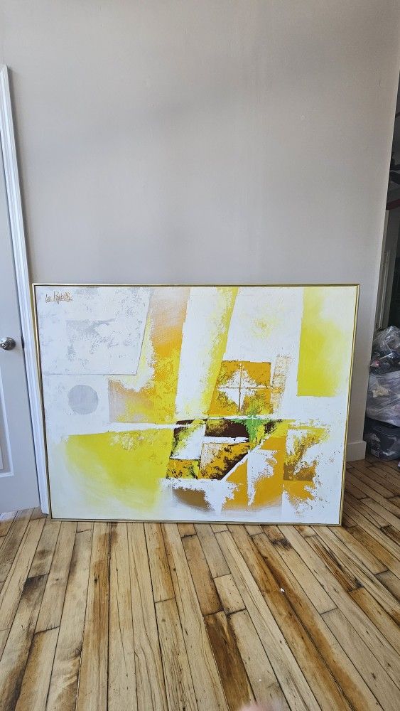 Original Lee Renolds Signed (Vanguard Studios) Abstract Oil Painting (48x60)