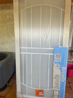 Arcada White Steel Security Screen Door