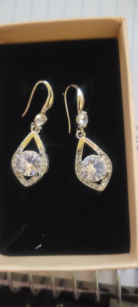 Moissanite Pendant Earrings 1ct