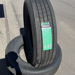 295/75R22.5 All position tires for spread axle trailers