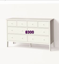 White 8-Drawer Double Dresser