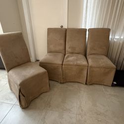 4 Dining Chairs - Suede 