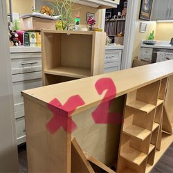 IKEA Billy Bookcases (2) + IKEA End Shelves (2) + White Bookshelf (1) FREE