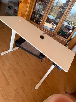 59” wide 24” deep HUANO White Electric Standing Desk